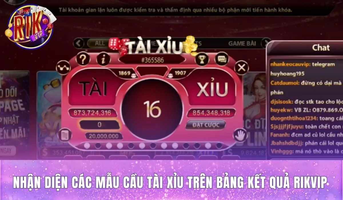 Mẹo bắt cầu tài xỉu Rikvip qua các mẫu hình lặp lại trên bảng lịch sử