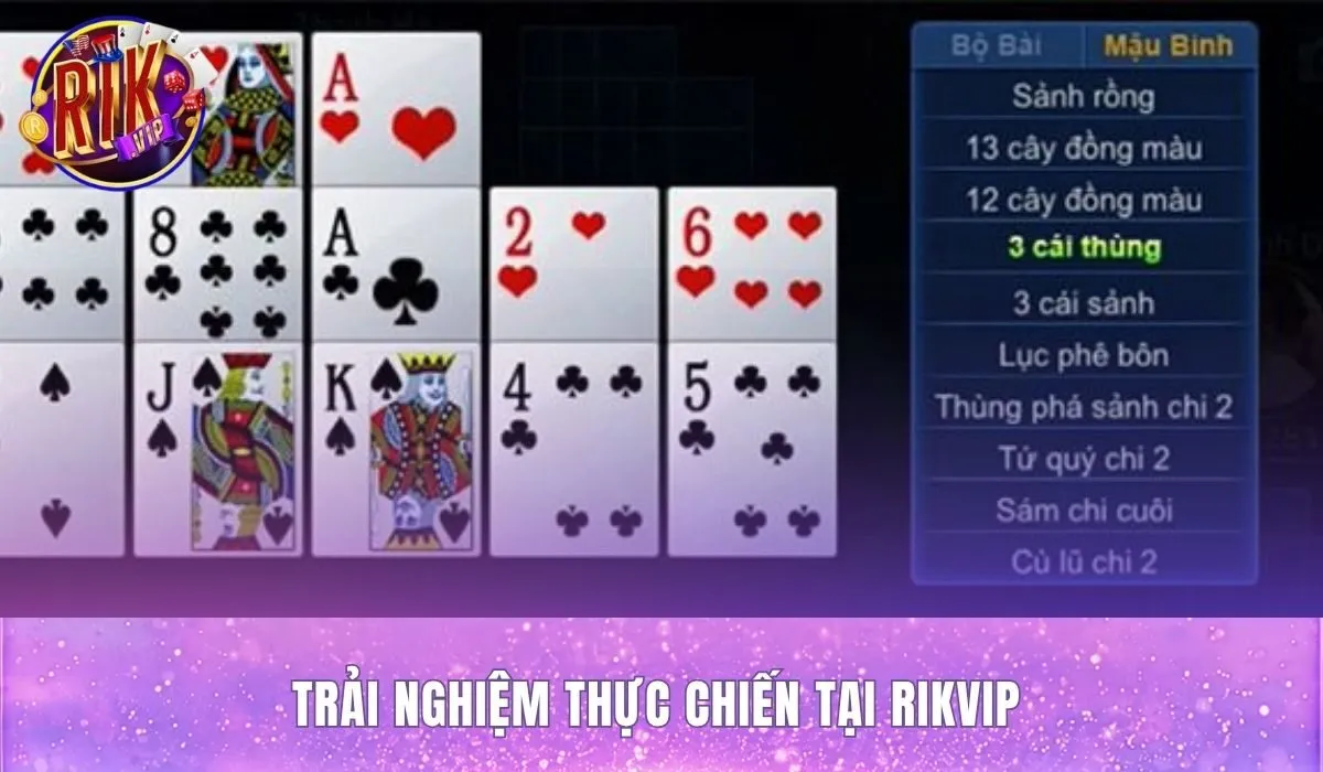 Game bài mậu binh Rikvip với hệ thống bàn chơi đa cấp độ